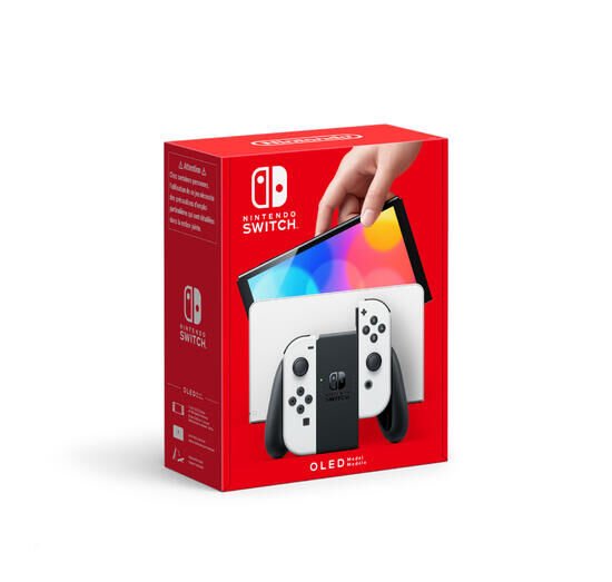 1-54 Nintendo Switch con base y mandos Joy-Con blancos