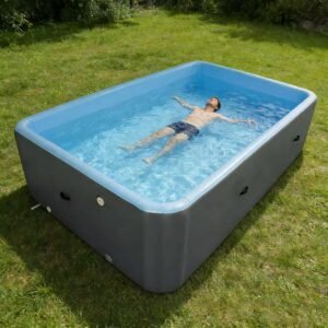 5 Piscina infantil inflable rectangular portátil de PVC