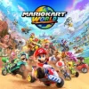 Consola Nintendo Switch 2 azul claro y rojo claro + Mario Kart World (código)